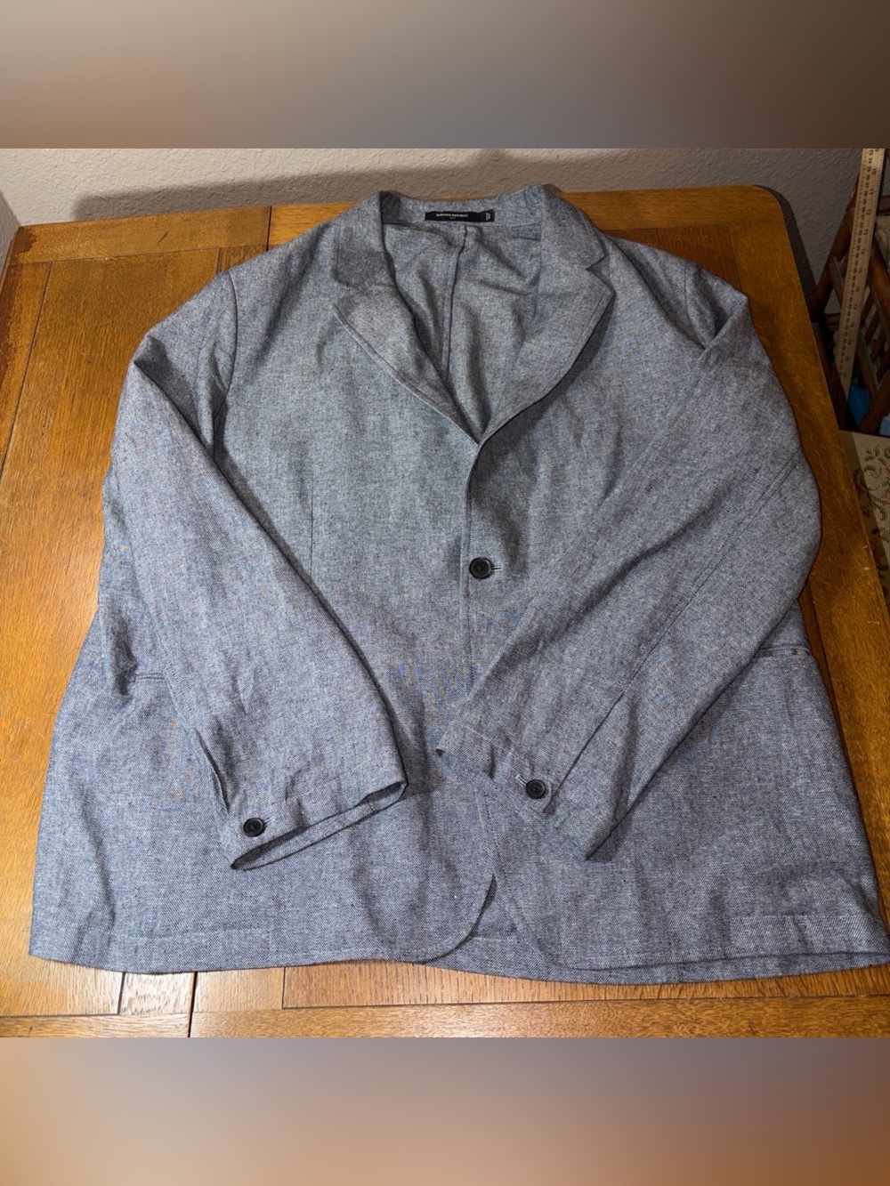 Banana Republic Sport Coat Men's 48R Gray/Blue Suit Jacket Unstructured